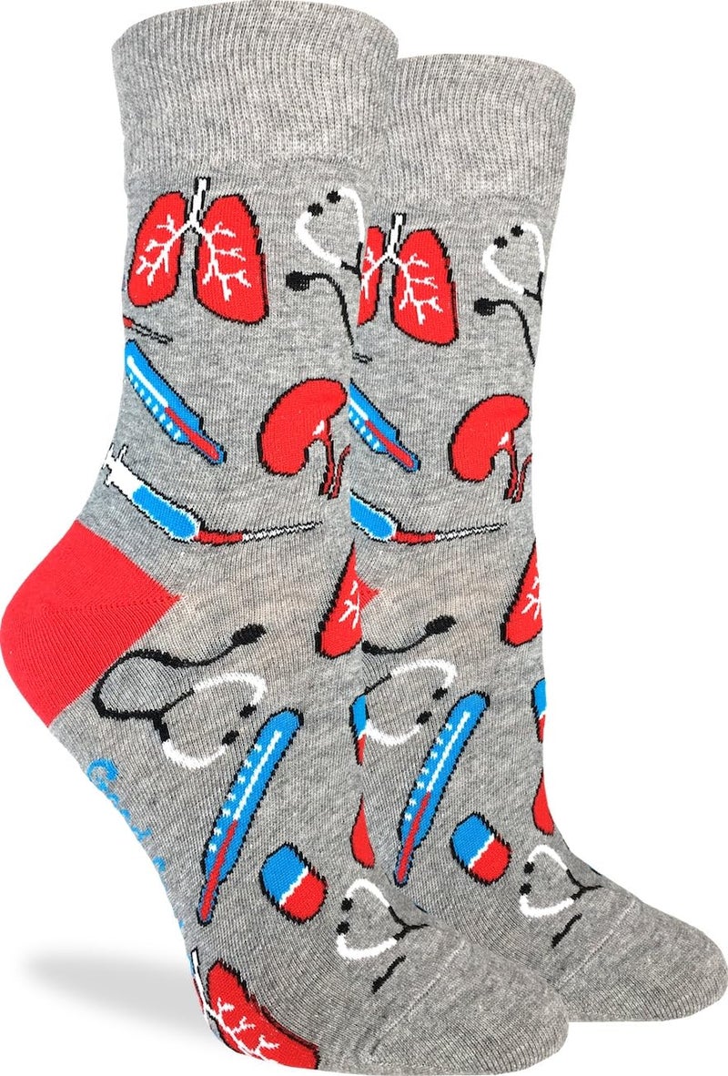 Good Luck Sock جوارب الأطباء والممرضات للنساء من غود لك سوك، للبالغين، مقاس الحذاء 5-9 - Image 1